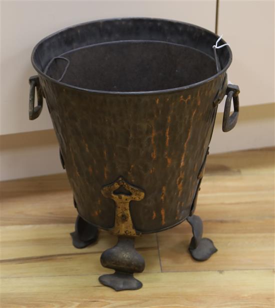 An Arts & Crafts coal bucket